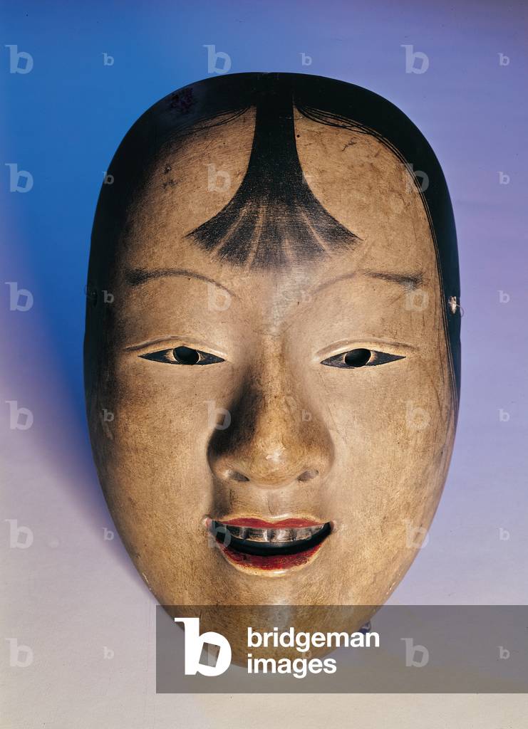 "Maschera teatrale Noh di un giovane ragazzo chiamato Kasshiki" di Japanese School