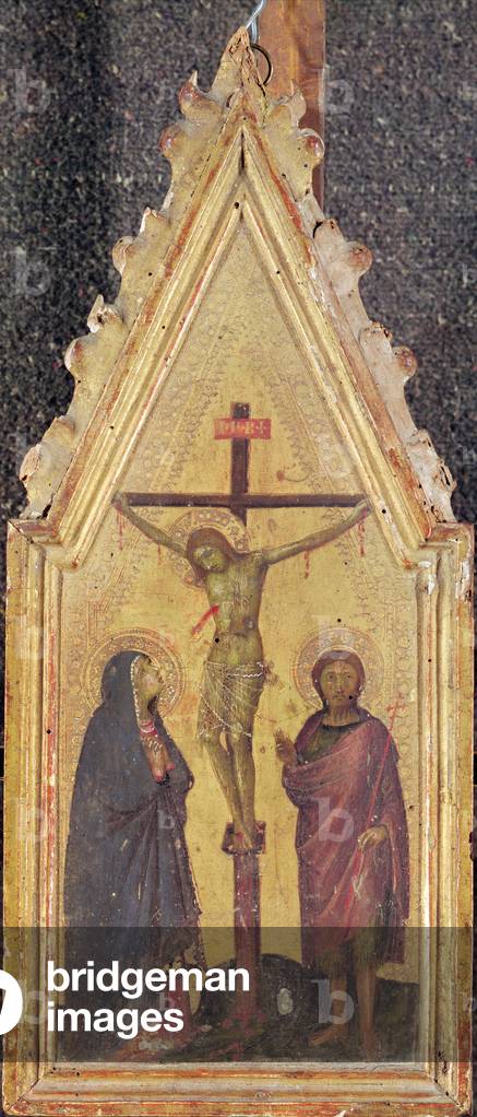 Cristo sulla croce tra la Vergine e San Giovanni (olio su tavola)
