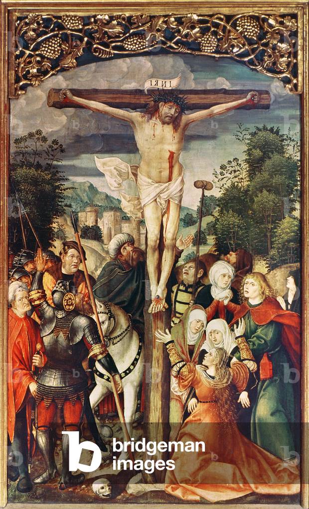 Altarpiece showing the Life of Christ, detail of the Crucifixion, 1508-17 (oil on panel)