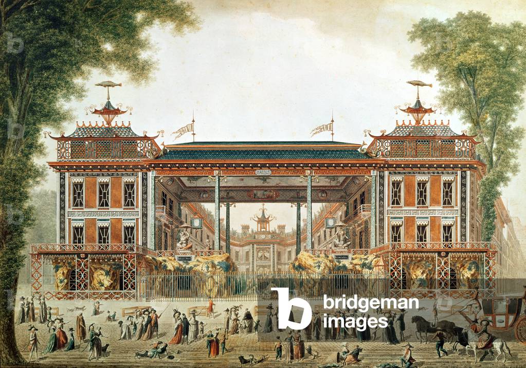 The Chinese Baths in Paris, established by Lenoir (w/c on paper)