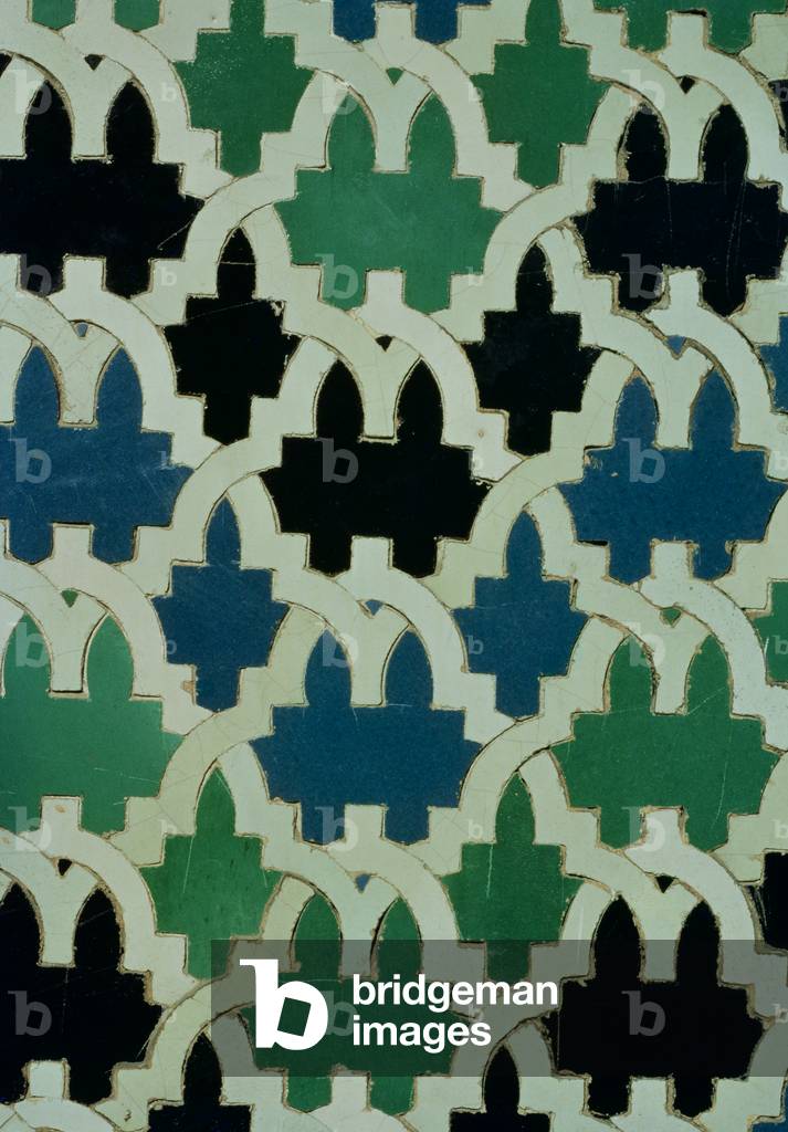 Azulejos tiles from the throne of the Sultans from the Patio de las Doncellas (faience)