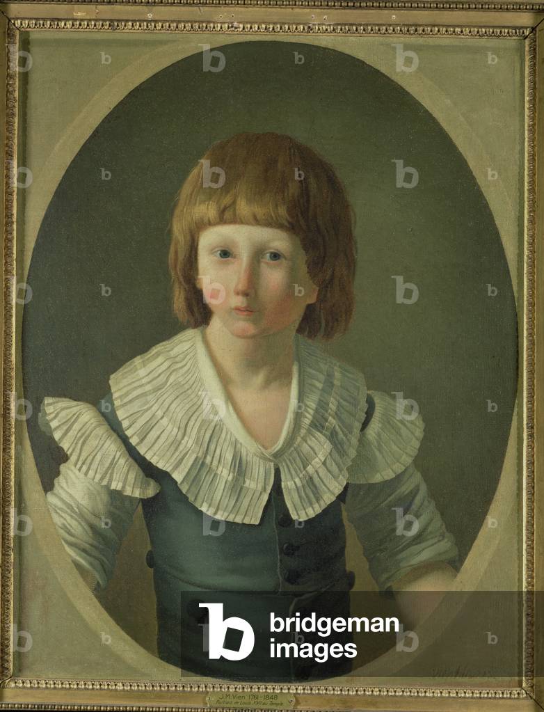 Louis XVII (1785-95) aged 8, at the Temple, 1793 (oil on canvas)