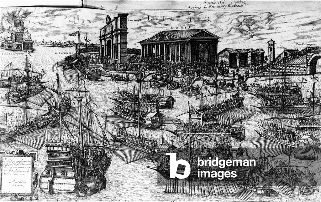 The Arrival of Henri III of France in the Lido of Venice  on 8 July 1574, 1591 (etching)
