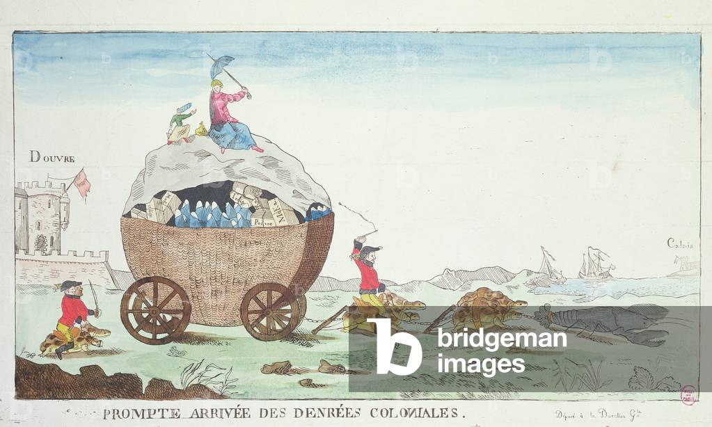 The Prompt Arrival of Colonial Goods, 1807 (coloured engraving)