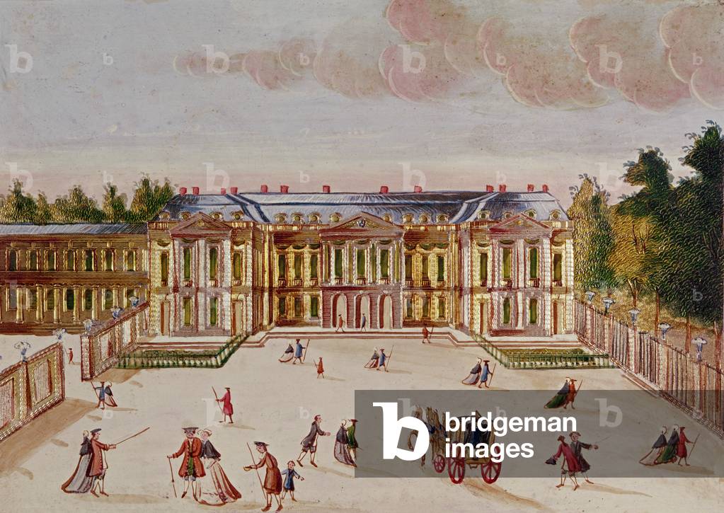 The Chateau de Choisy, courtyard side (gouache on paper) 