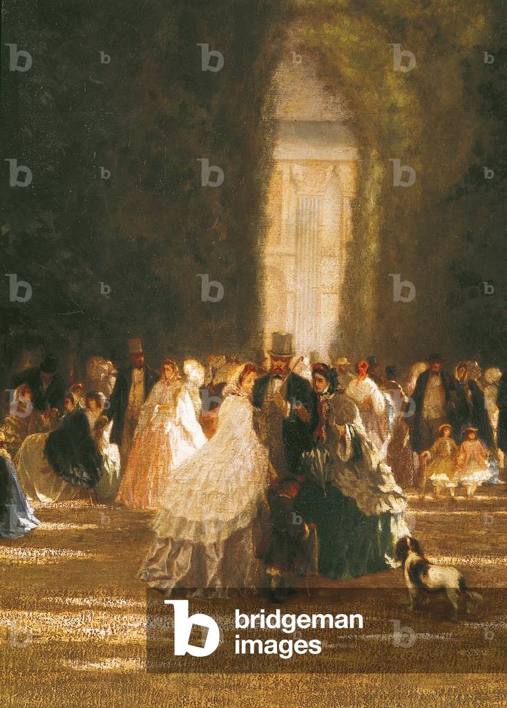 Immagine di Dipinto "Il Giardino delle Tuileries durante il Secondo Impero", 19th Secolo di French School