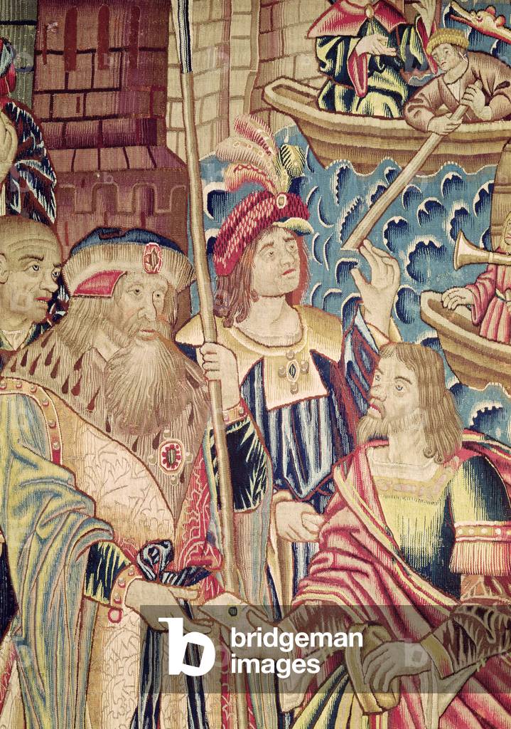 The Arrival of Vasco da Gama (c.1469-1524) in Calicut, 20th May 1498 (tapestry) (detail of 162178)