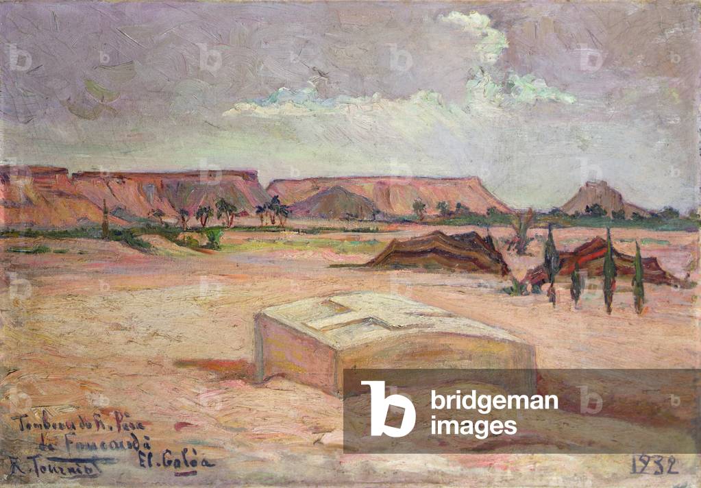 Tomb of Father Charles Eugene de Foucauld (1858-1916) at El Galea, 1932 (oil on canvas)