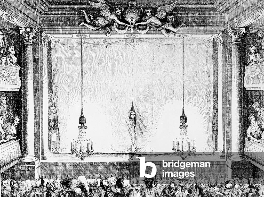 The Comedie Francaise during the Time of Moliere (1622-73) at the Palais Royal Auditorium (engraving)