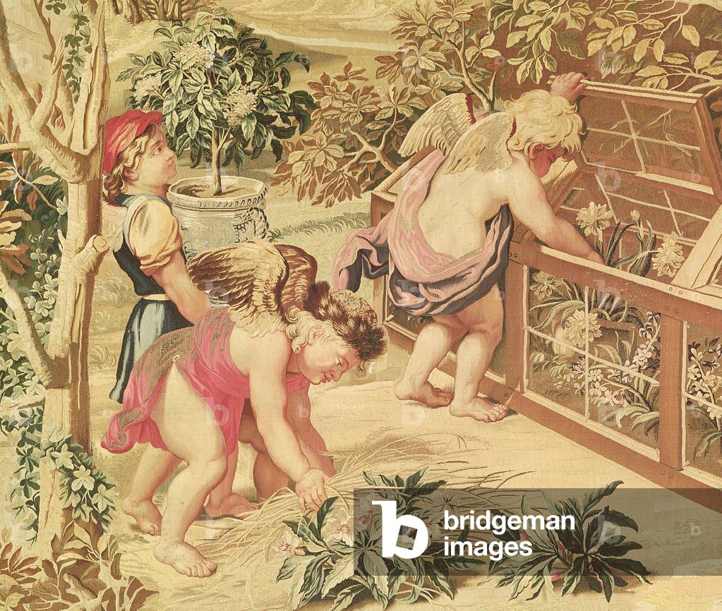 Children Gardening (after a cartoon by Le Brun), woven at the Atelier des Gobelins (wool tapestry)