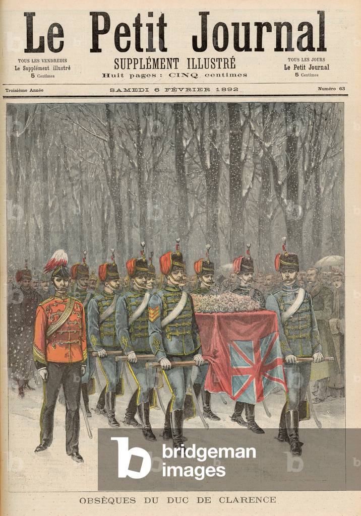 Funeral of Albert Victor (1864-92) Duke of Clarence, from 'Le Petit Journal', 6th February 1892 (lithograph)