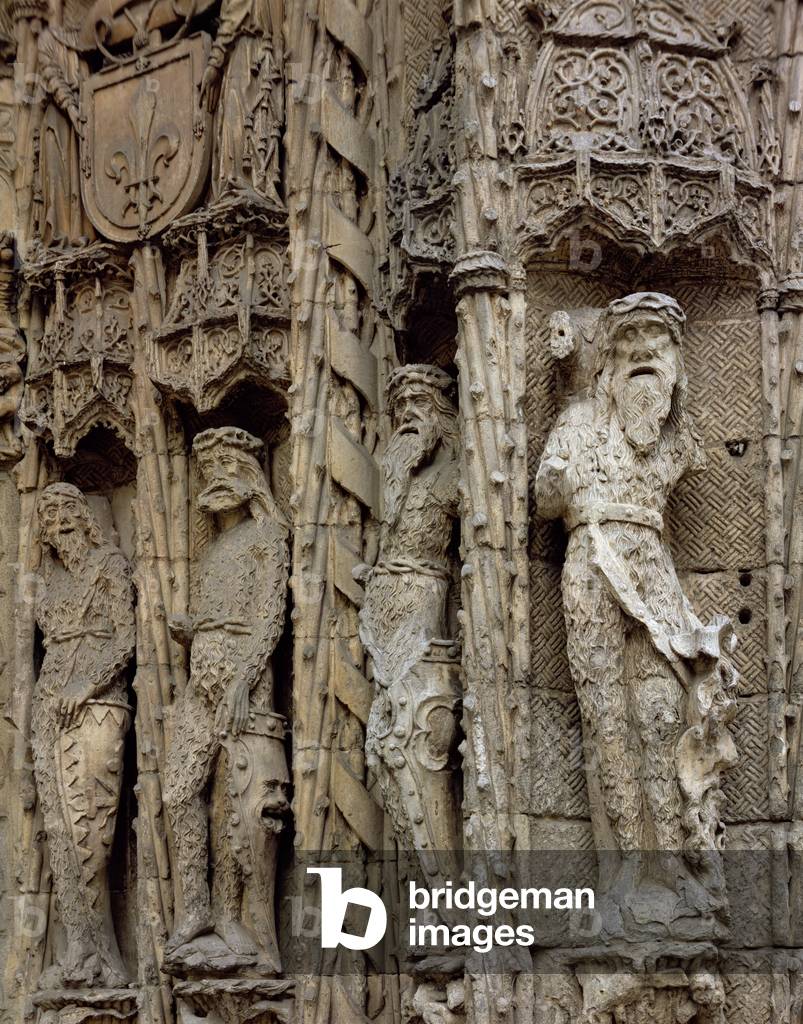 Sculptural detail of the left jamb of the entrance facade, built 1488-96 (stone)