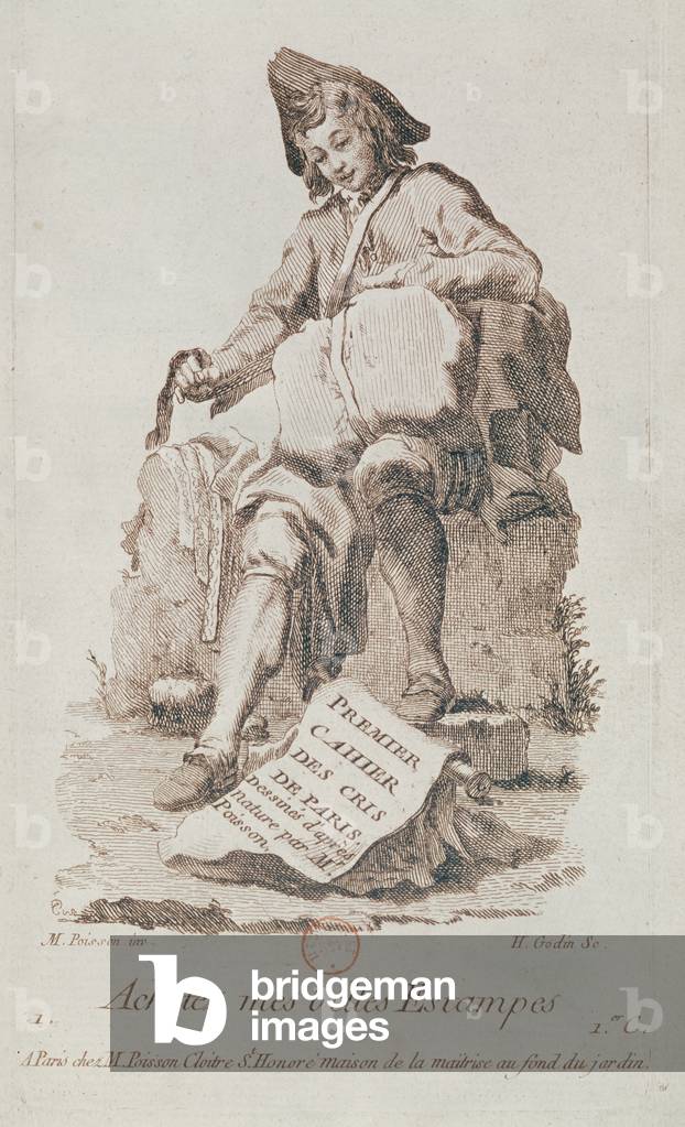 The Print Seller, from 'Petits Metiers de Paris' (engraving)