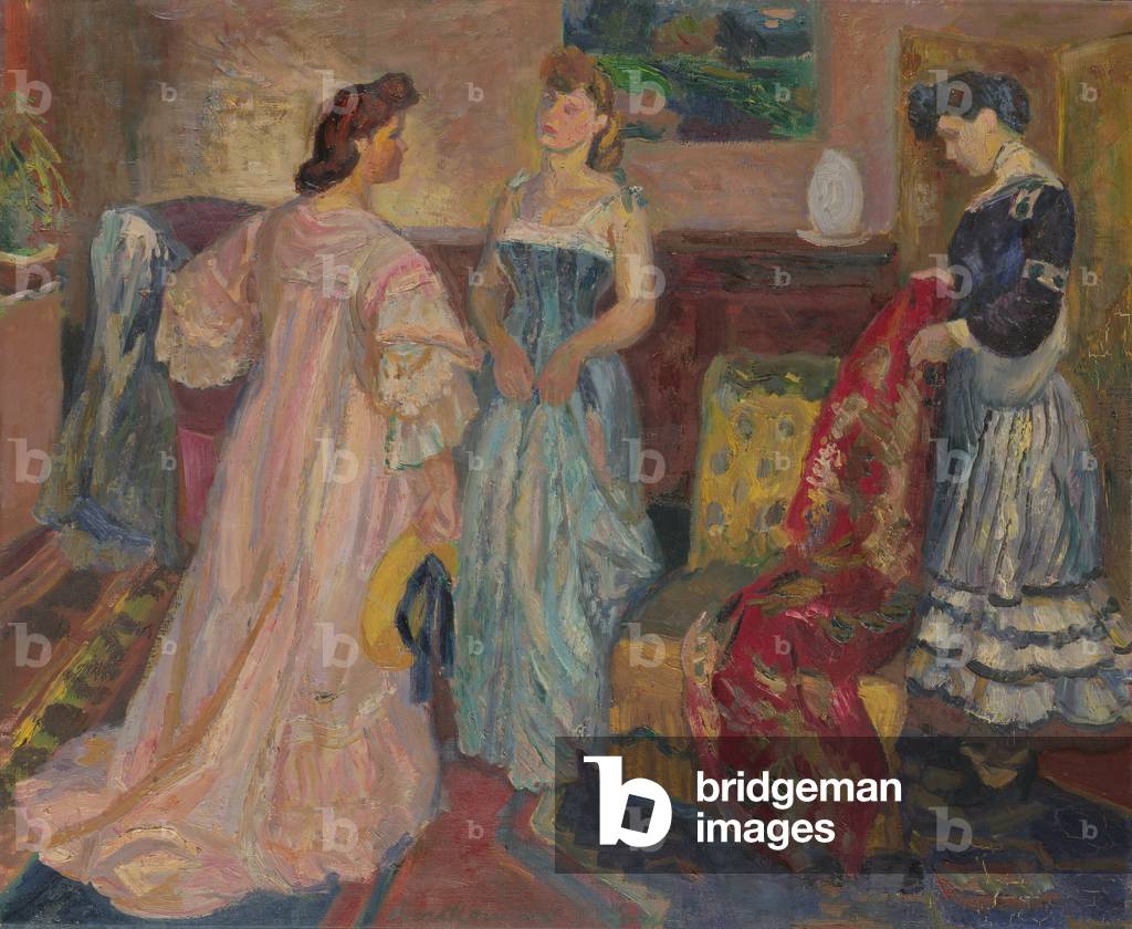 giovani donne olio su tela