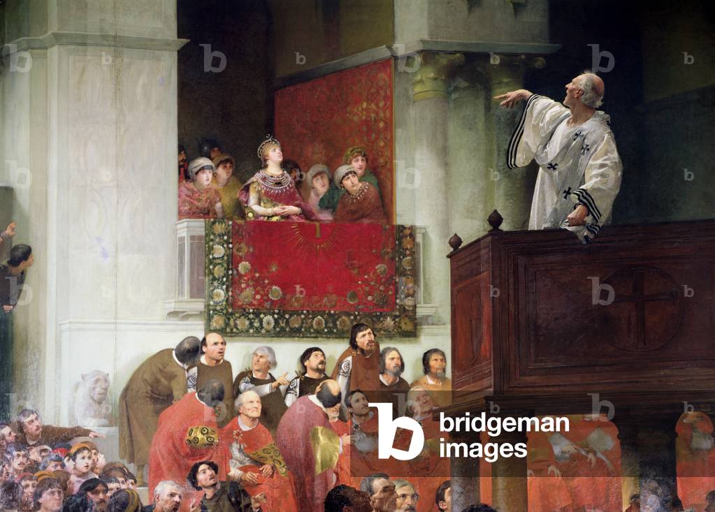 St. John Chrystostomos (c.347-407) Preaching Before the Empress Eudoxia (c.404) c.1880 (oil on canvas)