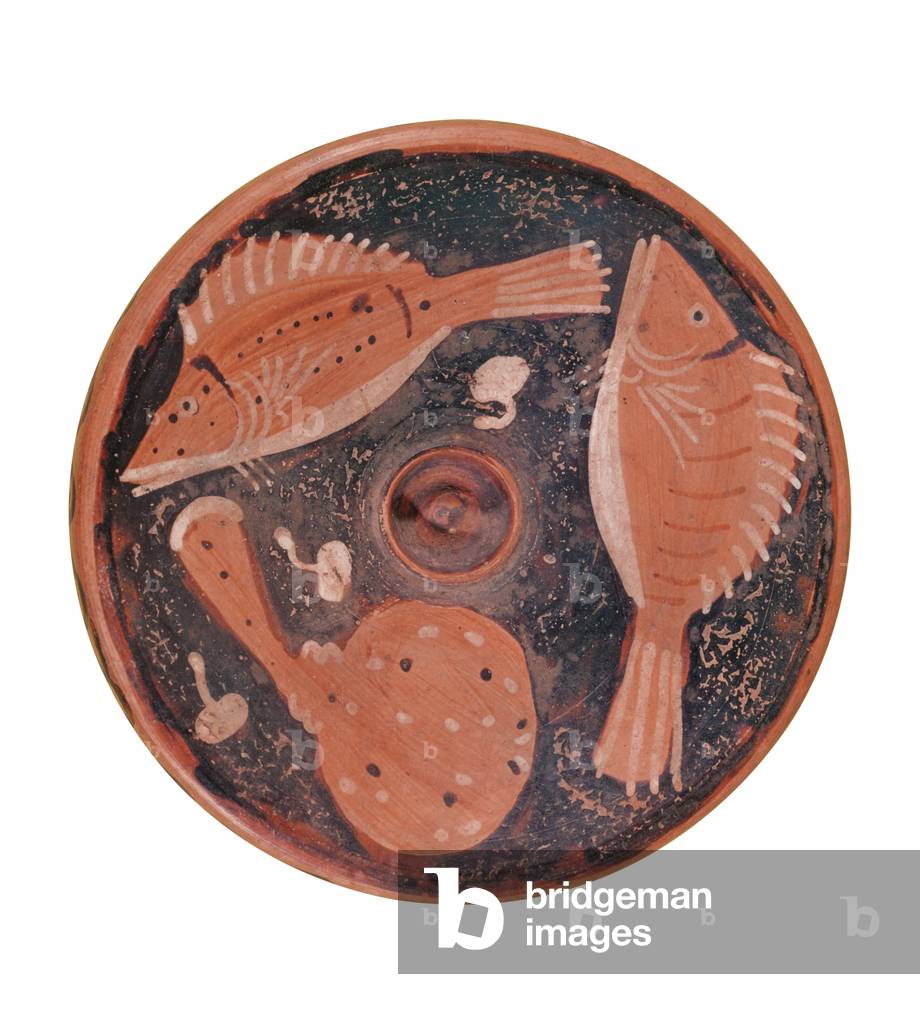 Schale mit Fisch dekoriert, aus Vulci (Keramik)
