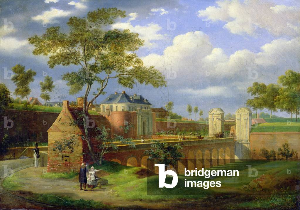 View of the Porte de Valenciennes in Douai, 1823 (oil on canvas)