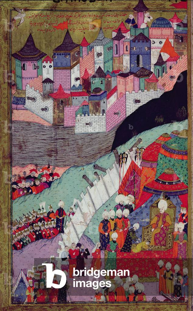 TSM H.1524 Attack on Belgrade in 1521, from the 'Hunername' by Lokman, 1588 (gouache on paper) (see also 182449)