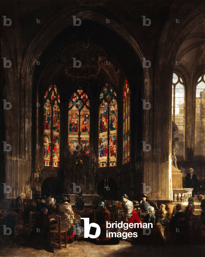 The Chapel of the Virgin at the Eglise Saint Gervais, Paris, c.1860 (oil on canvas)