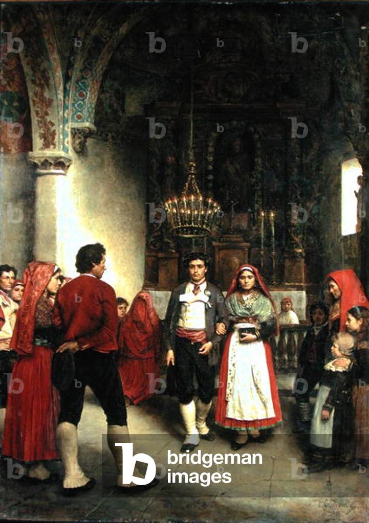 A Wedding at Laruns, 1881 (oil on canvas)