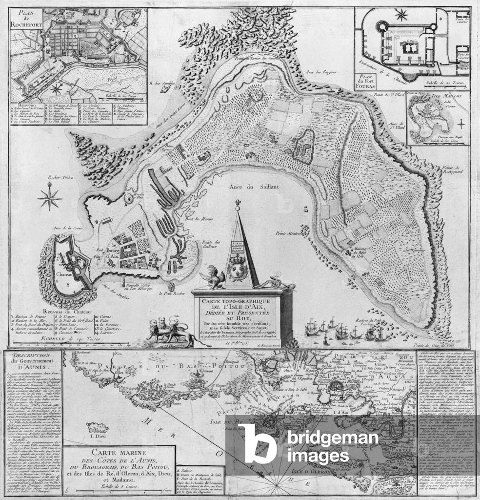 Plan of the Ile d'Aix, 1757 (engraving)