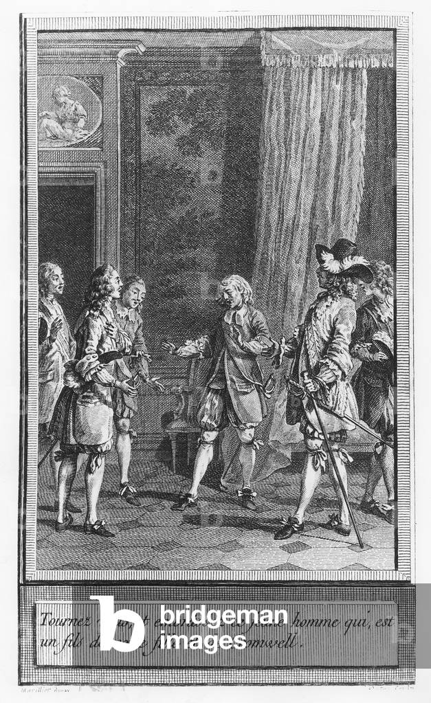 Illustration from 'The Life and Adventures of Mr. Cleveland, Natural Son of Oliver Cromwell' by Abbé Prévost (engraving)