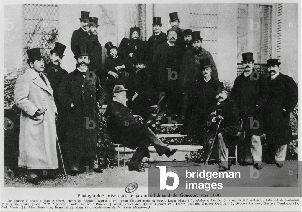 Group in the garden of Edmond Huot de Goncourt, c.1890 (photo)