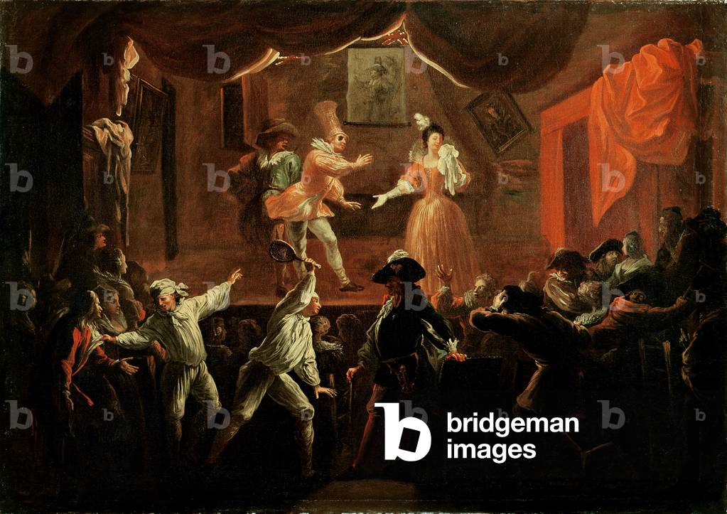 Scenes from 'Roman Comique' by Paul Scarron (1610-60) 1712-16 (oil on canvas)