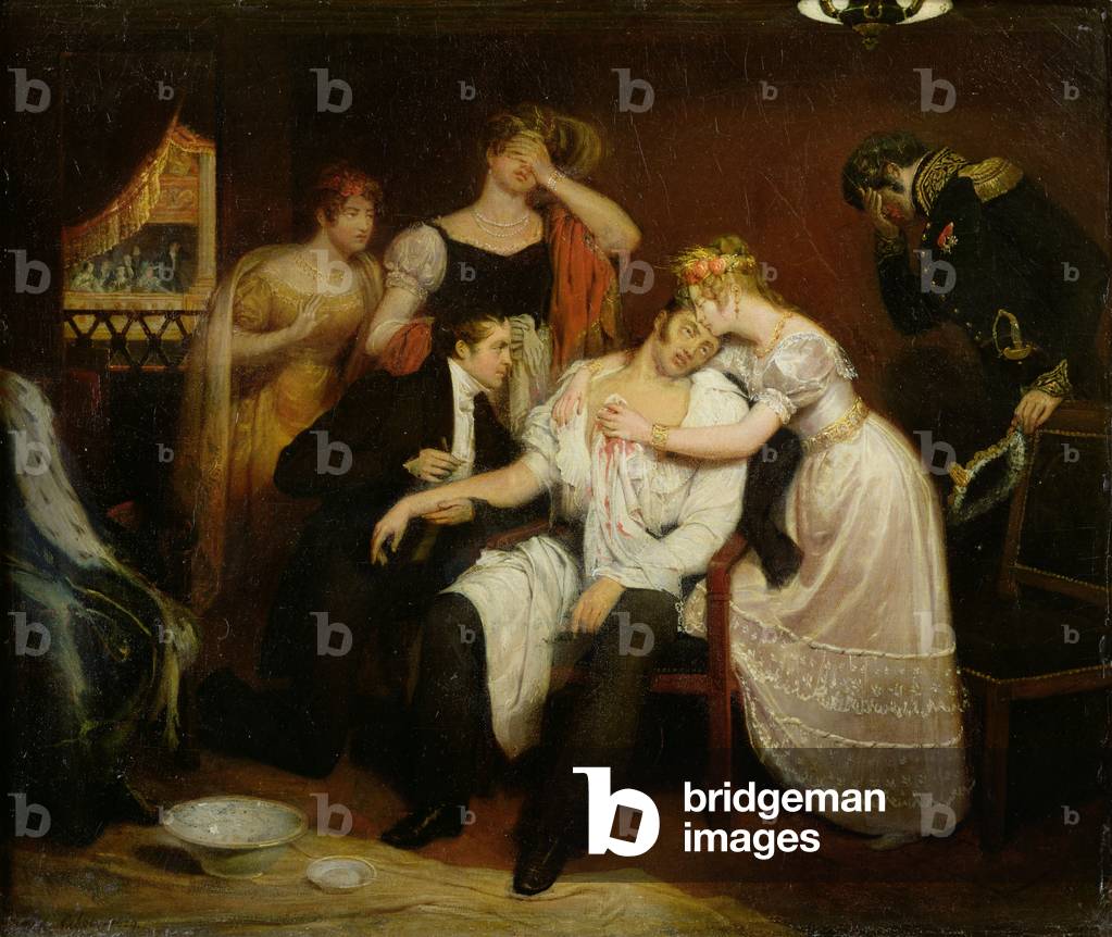 Charles-Ferdinand de France (1778-1820) in seiner Büchse an der Oper in der Rue de Richelieu, nachdem er von L