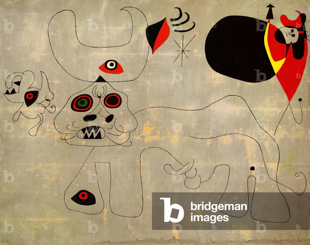Image of Painting depicting The Bull Fight, 1945 by Joan Miro