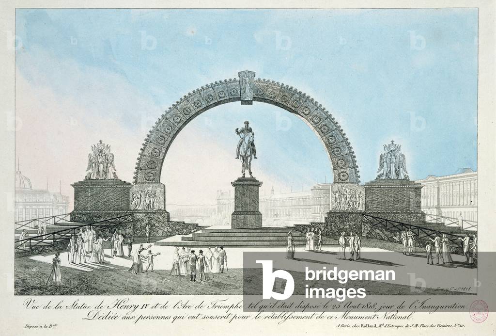 Restoration of the Statue of Henry IV on Pont Neuf, Paris, 25 August 1818 (engraving)