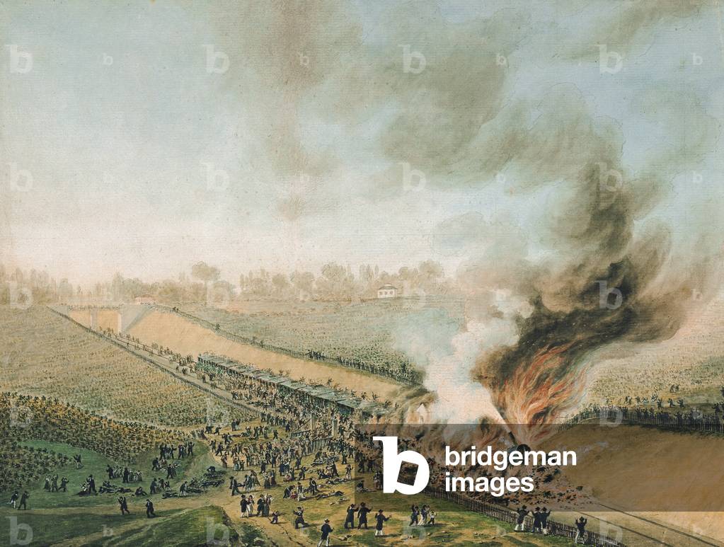Accident on the Versailles to Bellevue Railway, 8th May 1842 (gouache on paper)