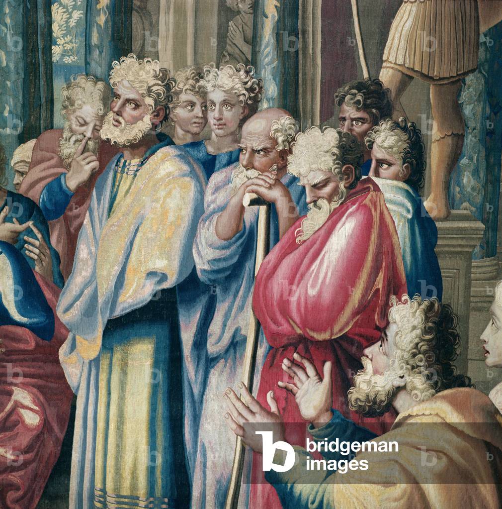 Tapestry depicting the Acts of the Apostles, Saint Paul preaching to the Areopagus (detail of the Athenians listening to Saint Paul preaching), woven at the Beauvais Workshop under the direction of Philippe Behagle (1641-1705), 1695-98 (wool tapestry) 