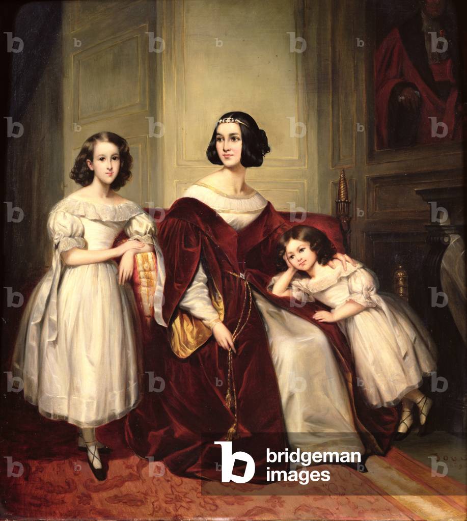 Madame de Nonjon und ihre zwei Töchter, 1839 (öl auf leinwand)