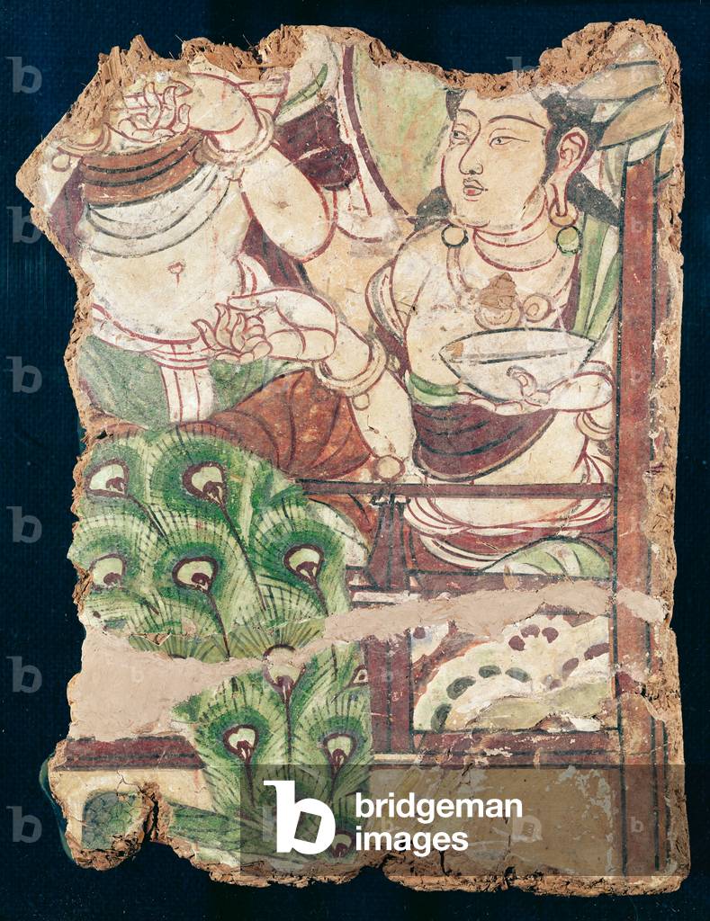 Immagine di Dipinto "Frammento raffigurante un paradiso buddista", 08th Secolo di Chinese School