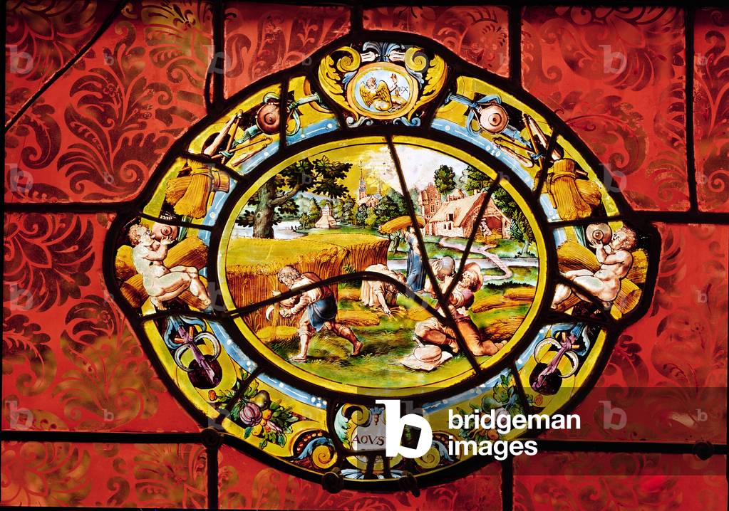Window depicting August, from Montigny (stained glass)