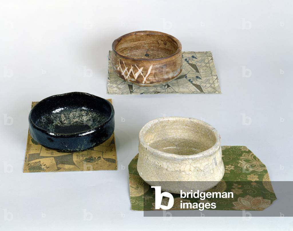 Three chawans used for tea ceremonies, c.1800 (ceramic)