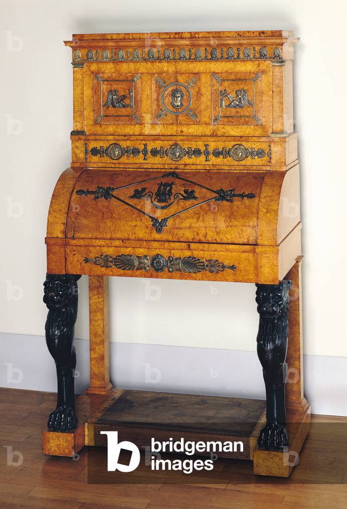 Cylinder front writing desk (wood)