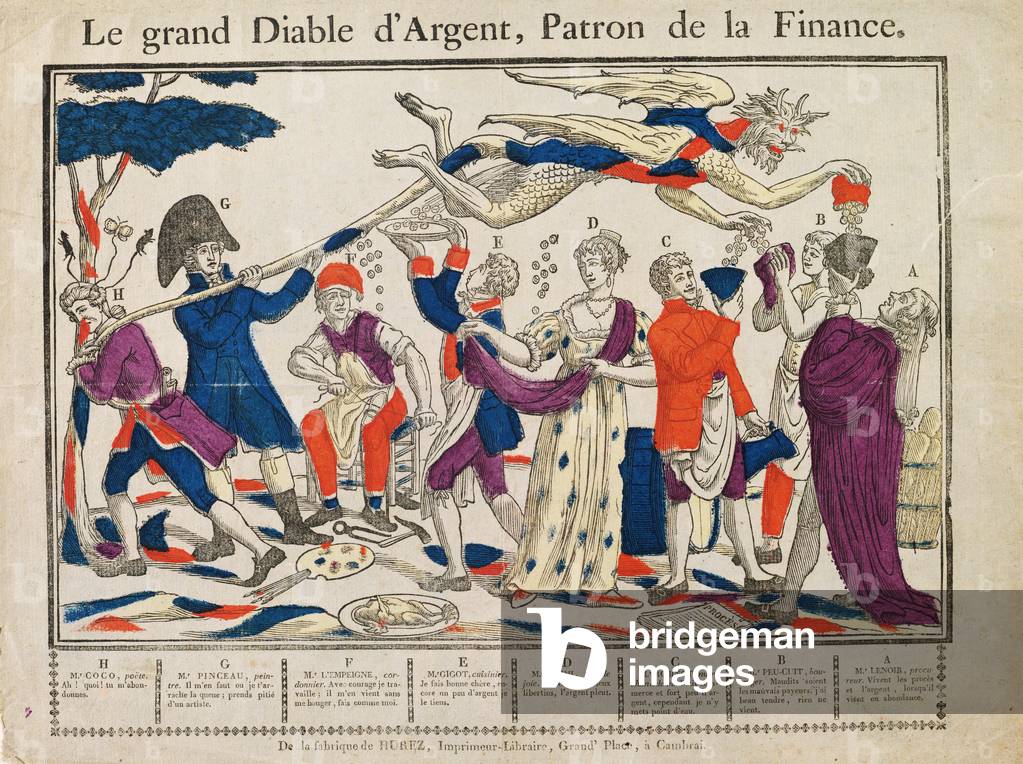 The Great Money Devil (coloured engraving)