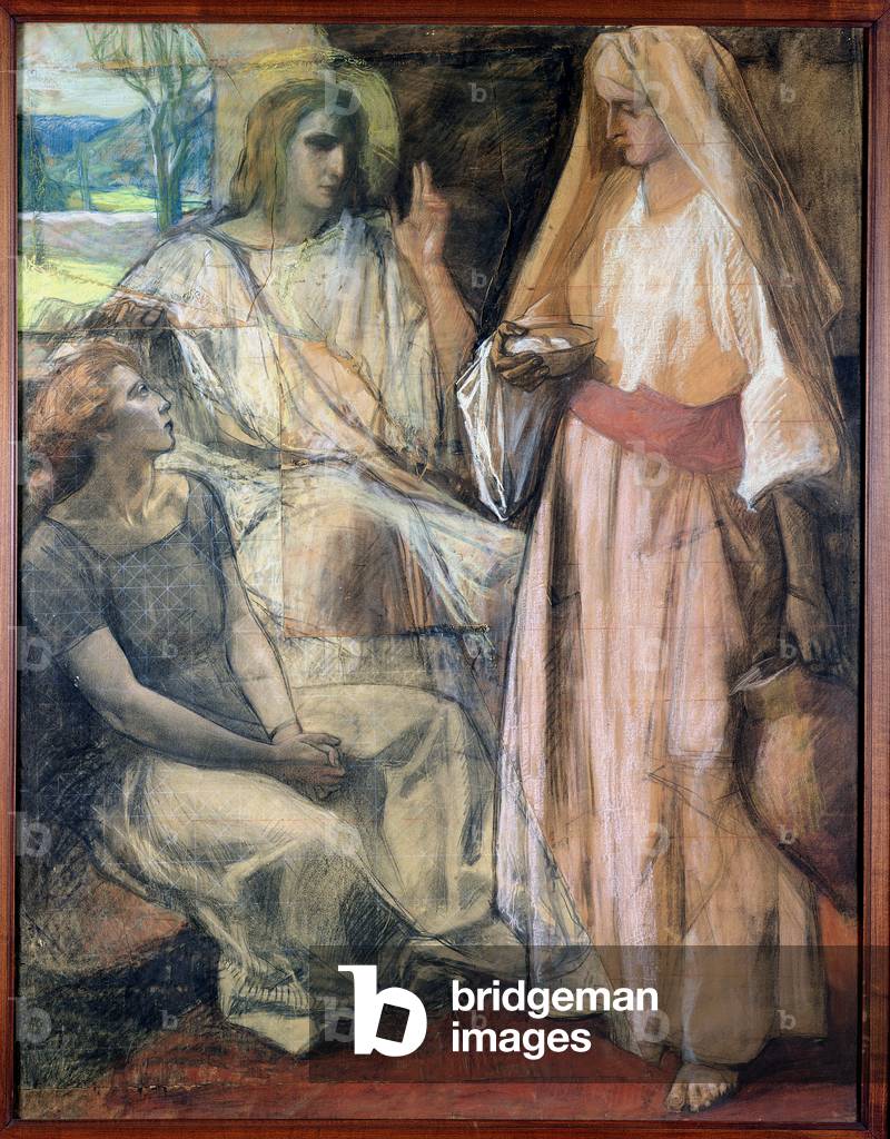 Christ in the House of Martha and Mary, 1924 (pastel on paper)