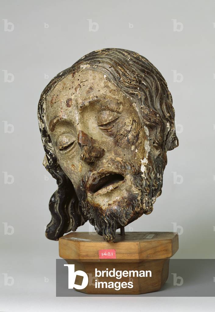 Head of Christ (painted wood)