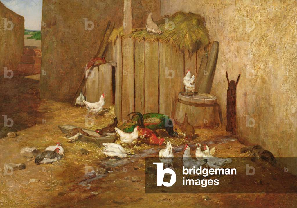 The Farmyard (oil on canvas)