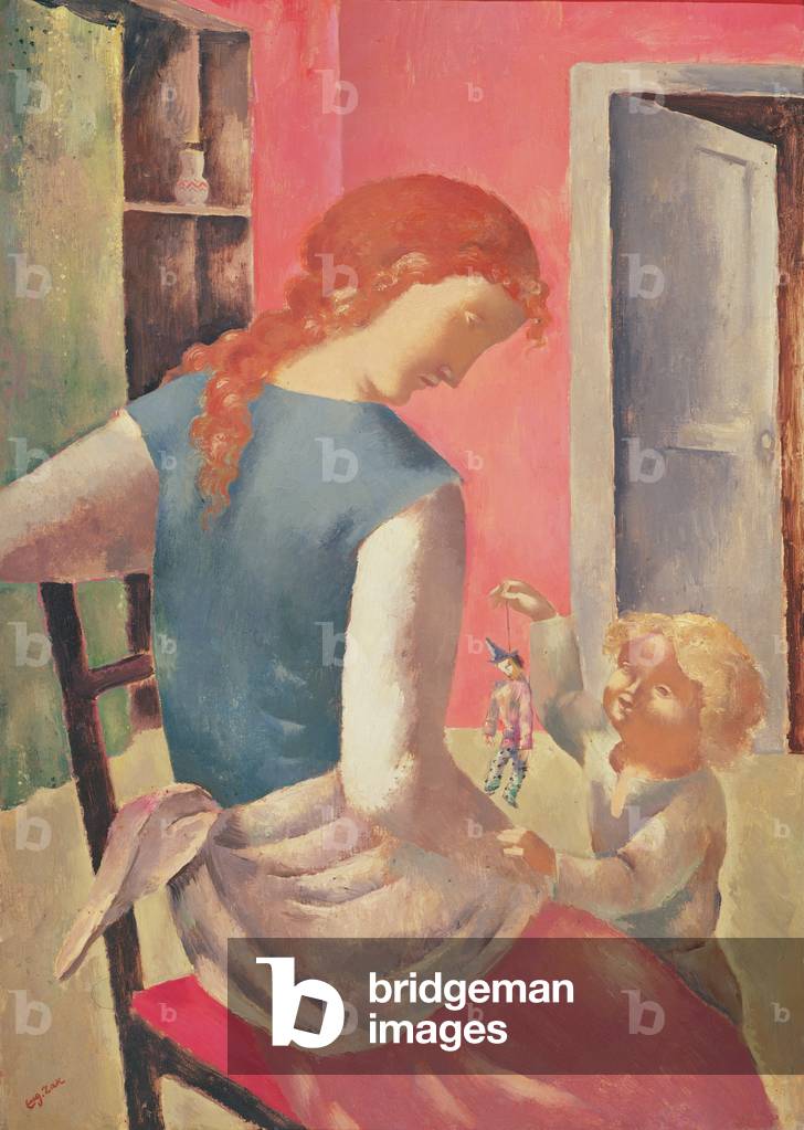 Mother and Child (oil on canvas)