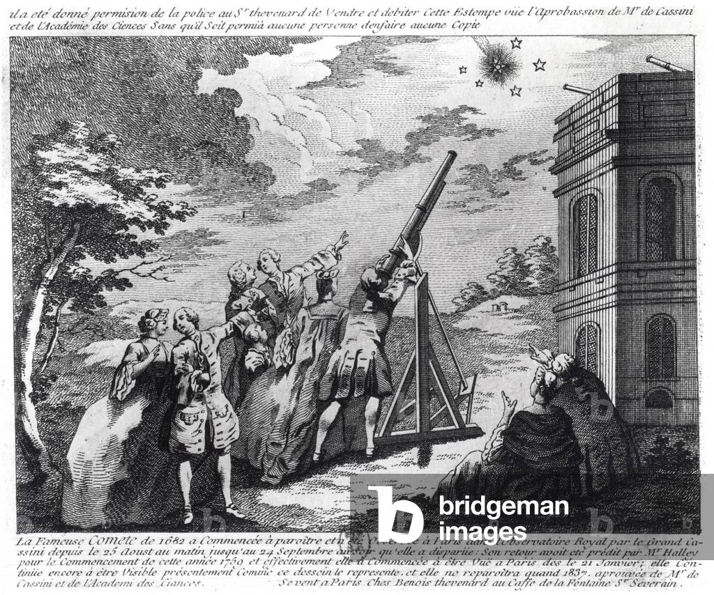 Halley's Comet Observed in 1759 by Cassini III (engraving)