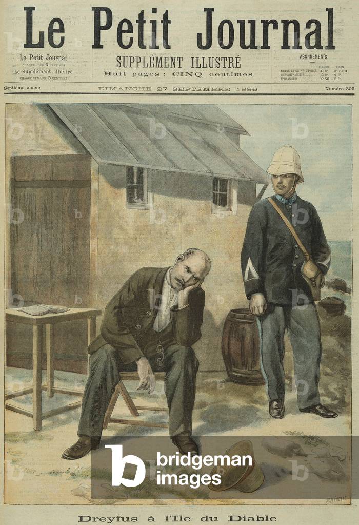 Alfred Dreyfus (1859-1935) on Devil's Island, from 'Le Petit Journal', 27th September 1896 (engraving )