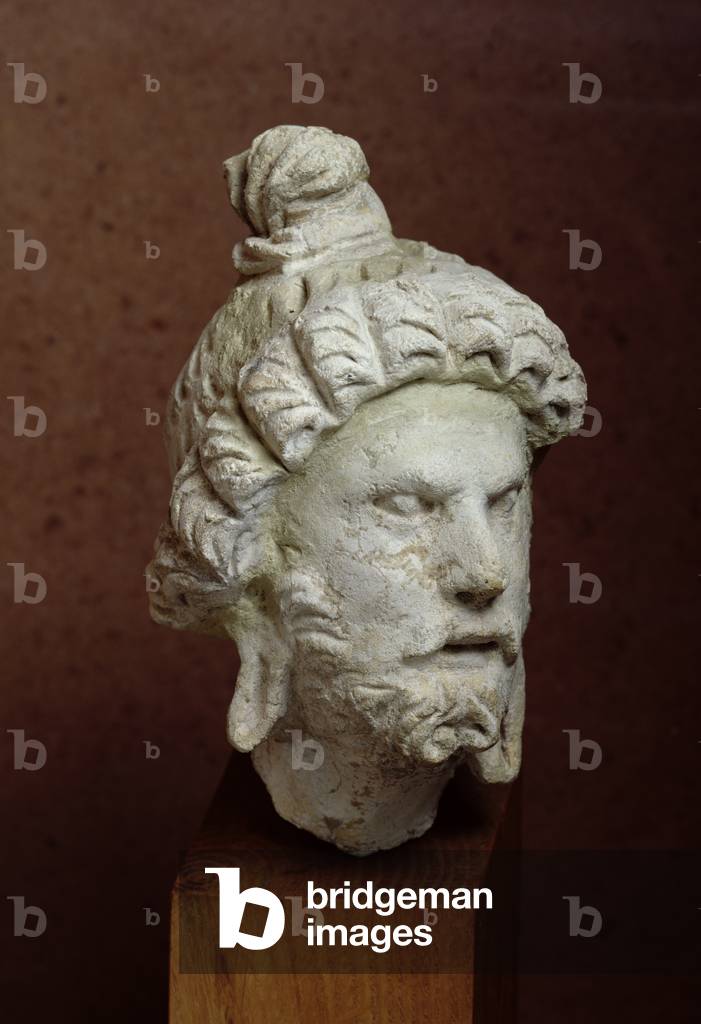 Head of Brahma, Afghanistan, 2nd-4th century (stone)