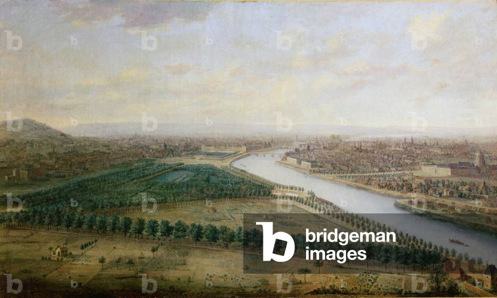 Paris, view from above the Champs-Elysees, c.1740 (oil on canvas)