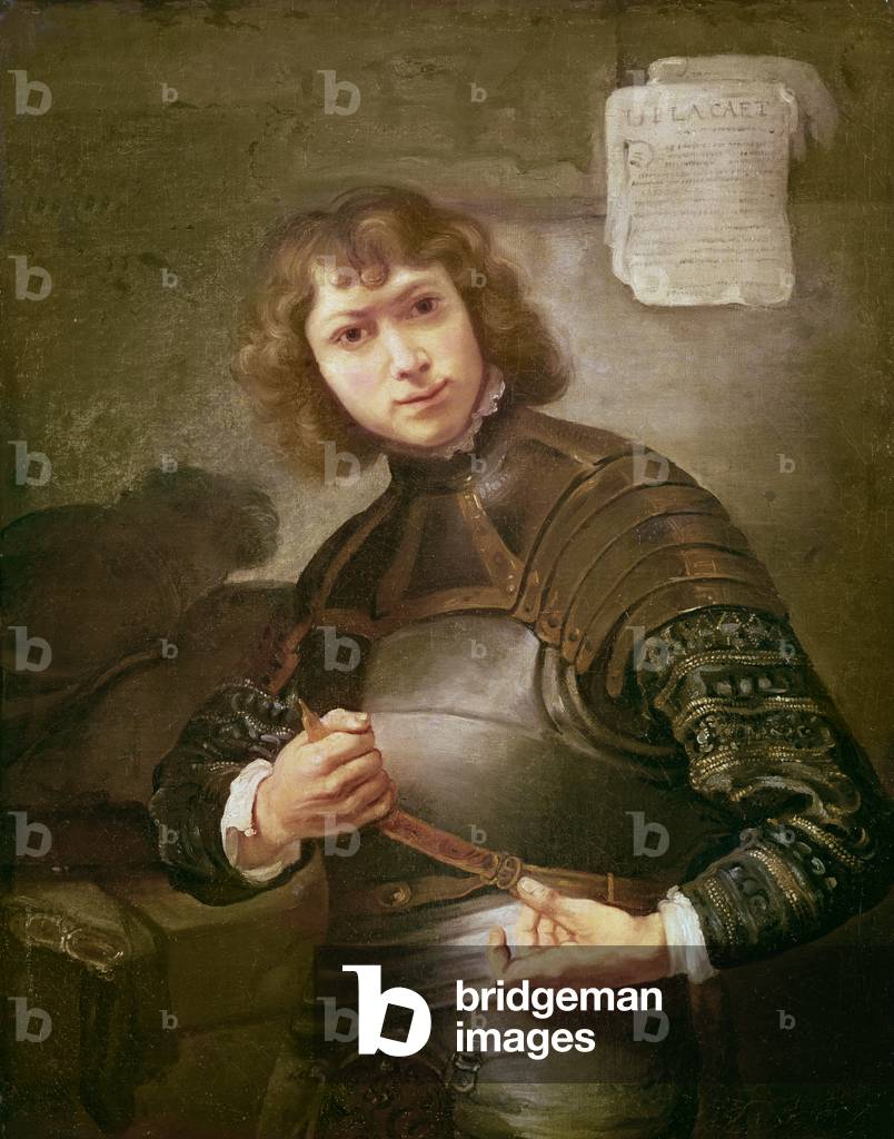 A Young Man in Armour (oil on canvas)