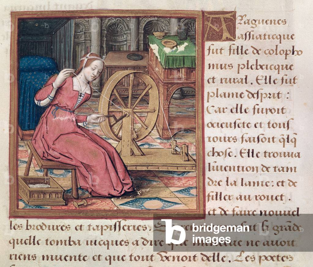 Ms 17 Arachne, from 'Vie des Femmes Celebres', c.1505 (vellum)