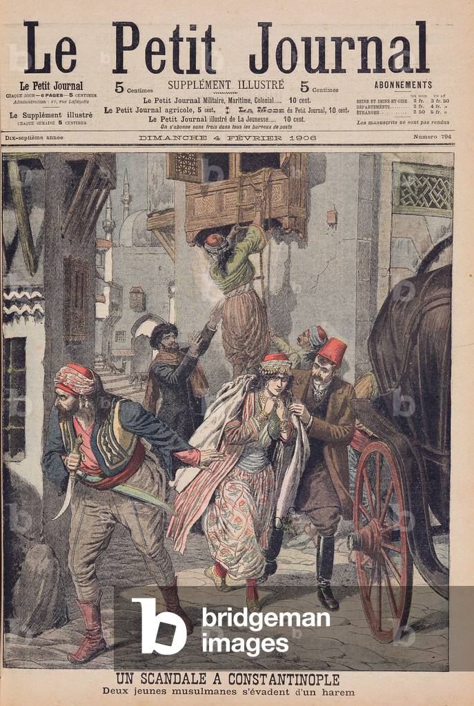 Immagine di Incisione "Scandalo a Costantinopoli", 1906 di French School